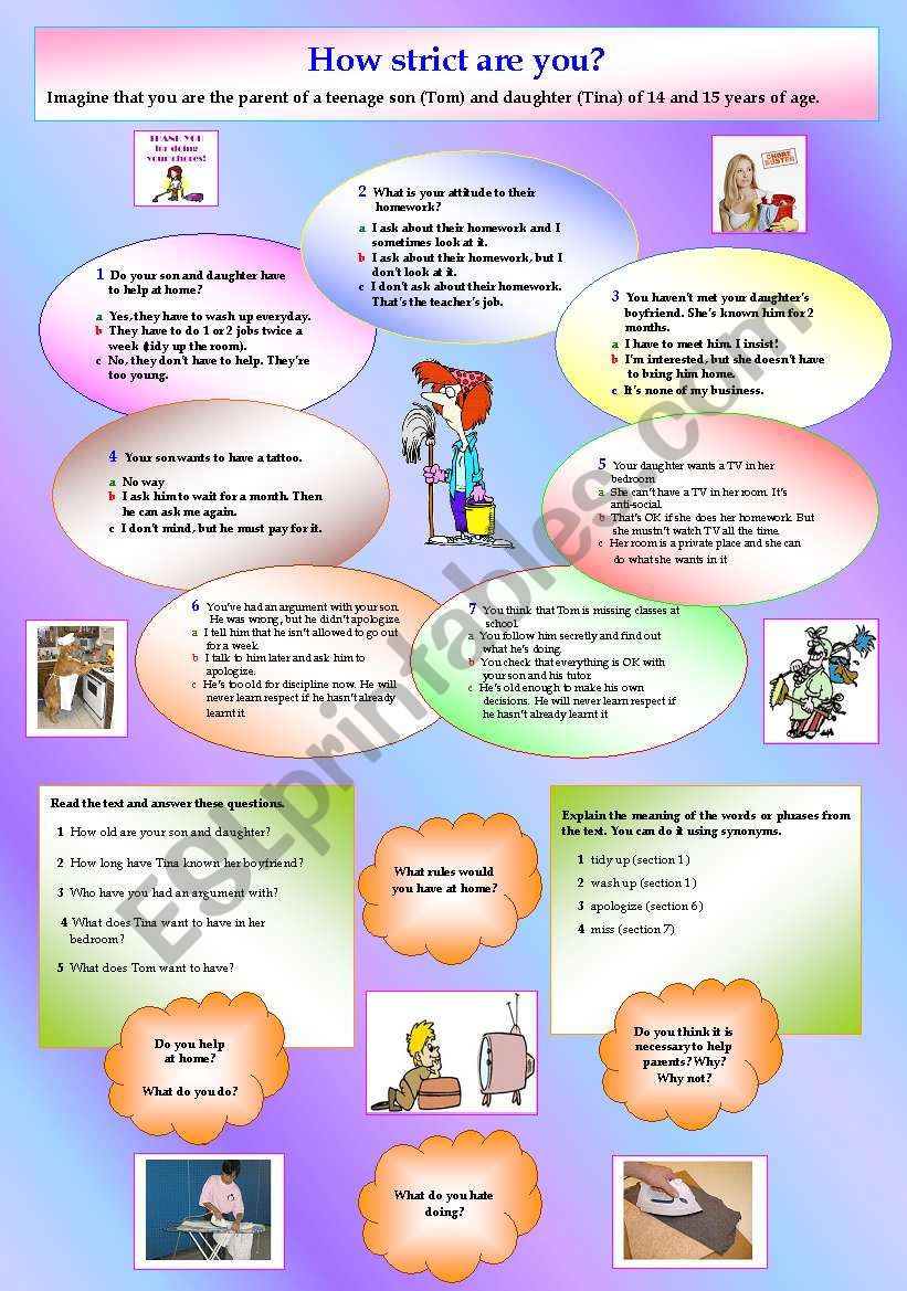 How strict are you? worksheet