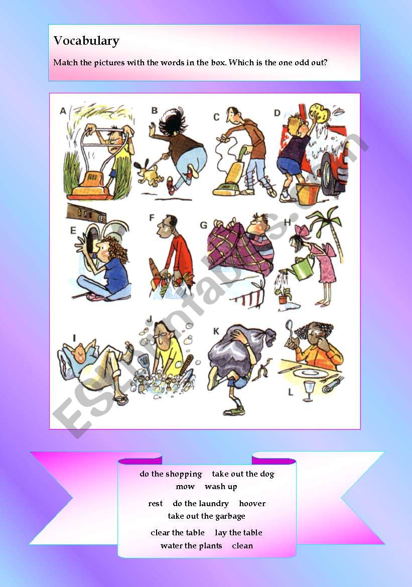 Chores. Modals of obligation worksheet