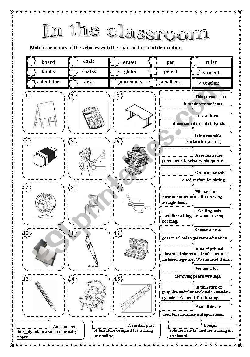 In the classroom (editable, key)