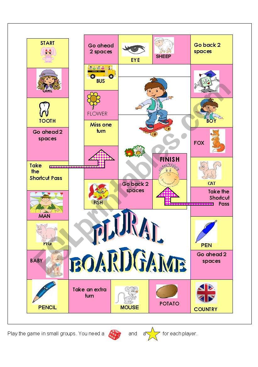 PLURALS - Plural boardgame - speaking  activity.