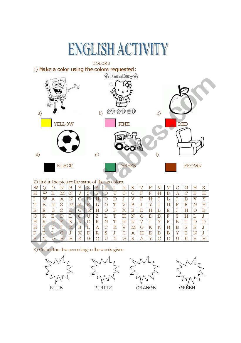 Colors worksheet