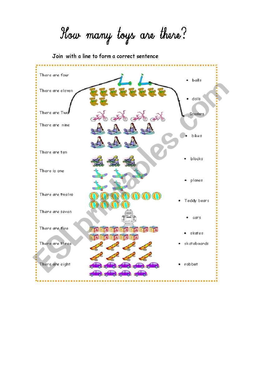 How many toys are there? worksheet