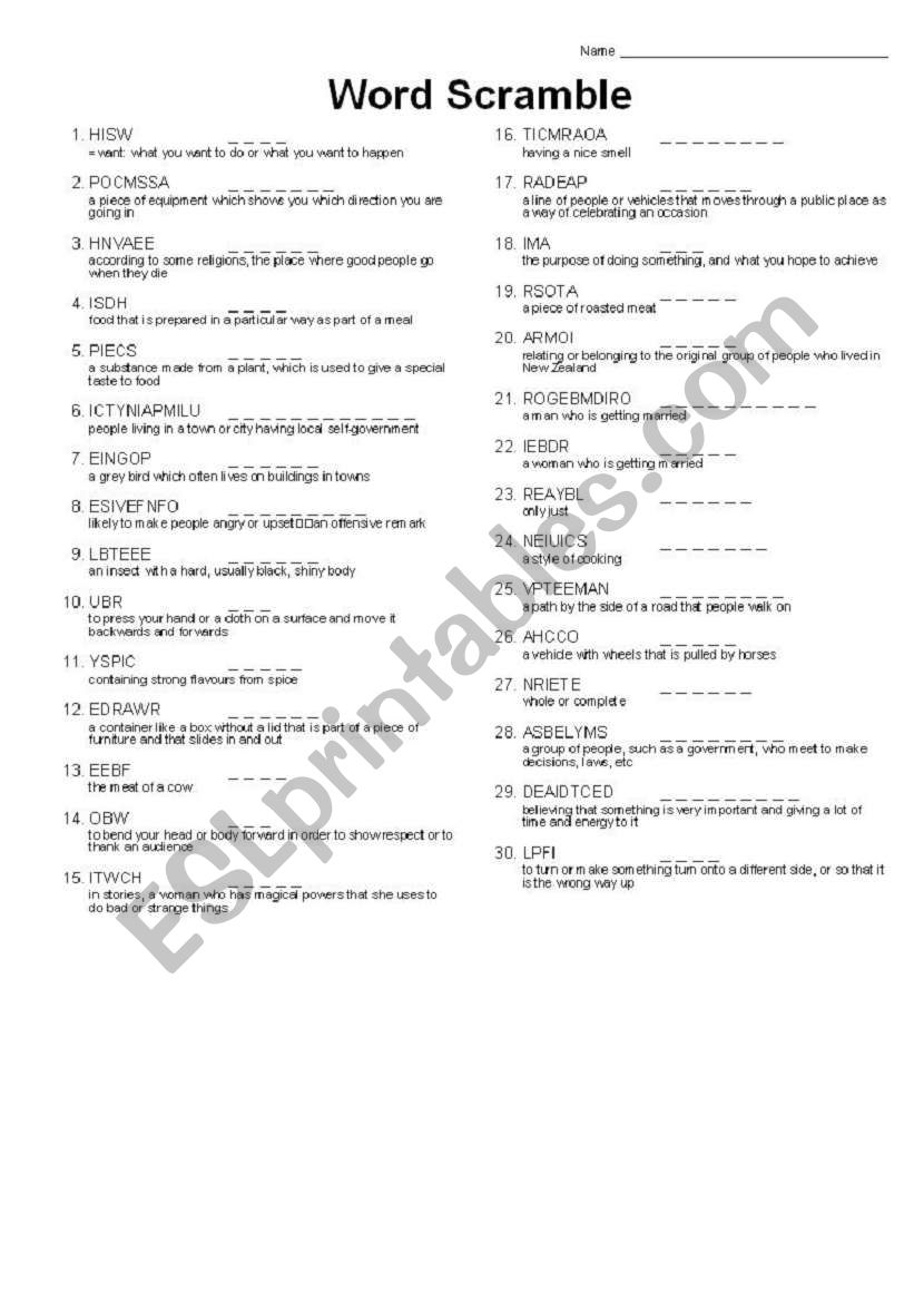 A new bridge to success 10 unit2  vocabulary crosswords part 1