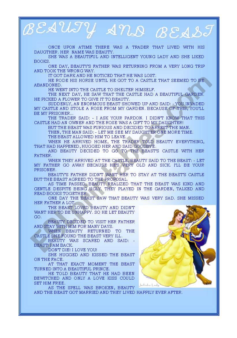 BEAUTY AND BEAST worksheet