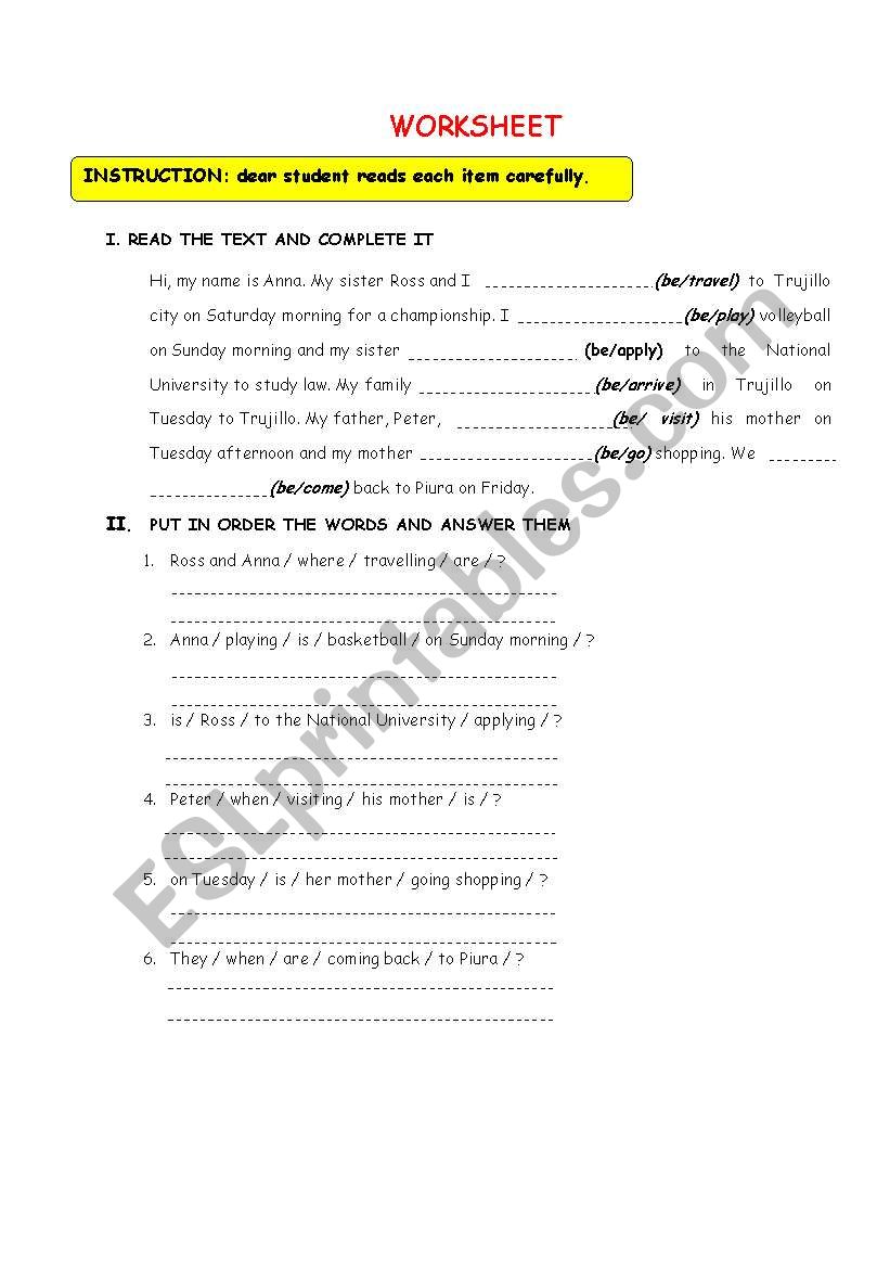 Present Perfect worksheet