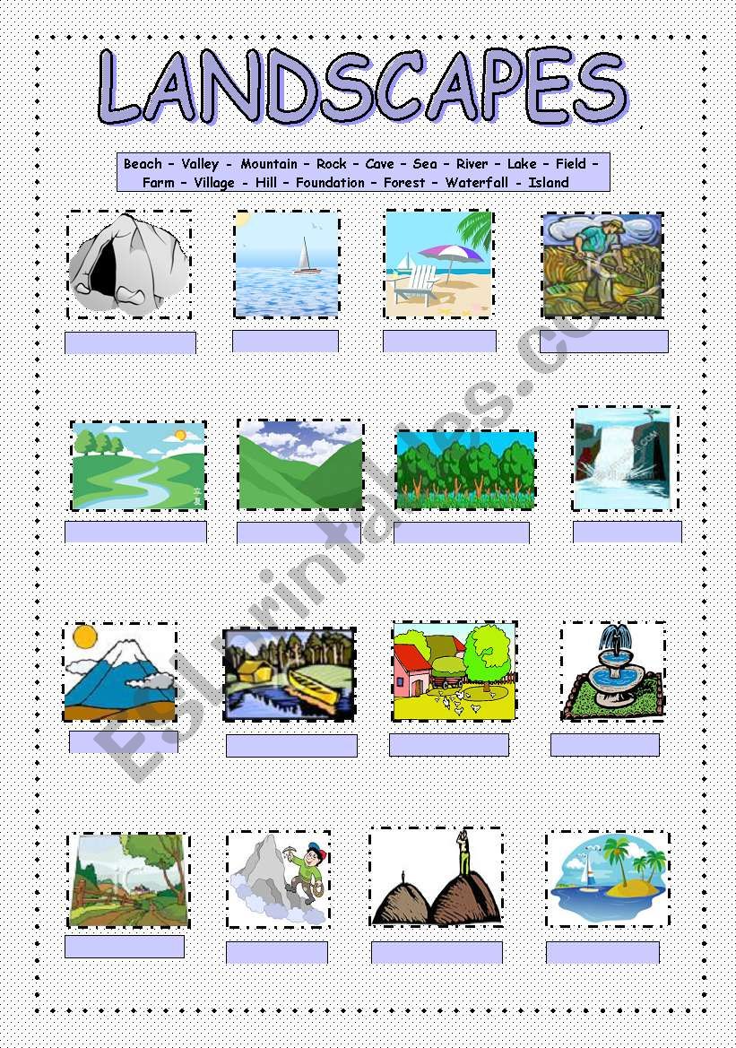 LANDSCAPES worksheet