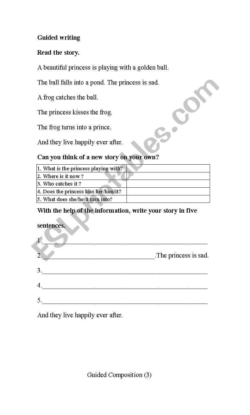 guided writing worksheet