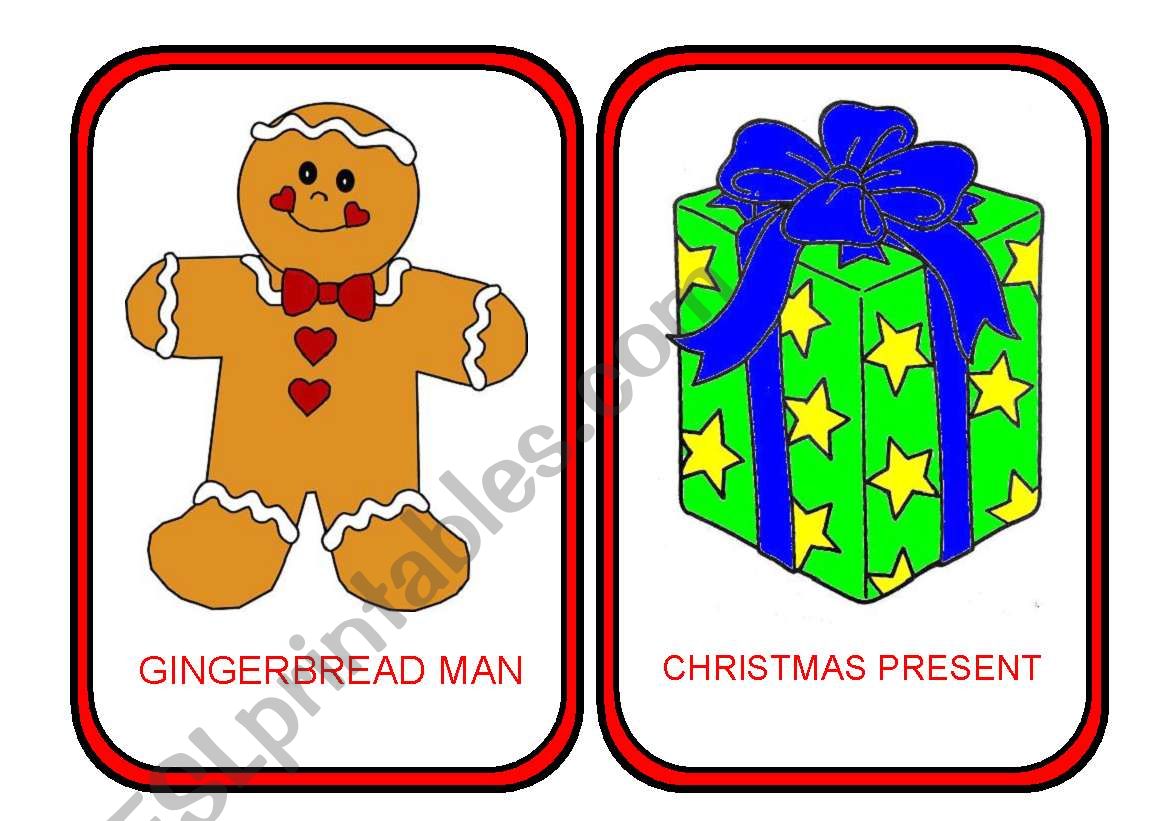 XMAS FLASHCARDS - coloured flashcards 2/2