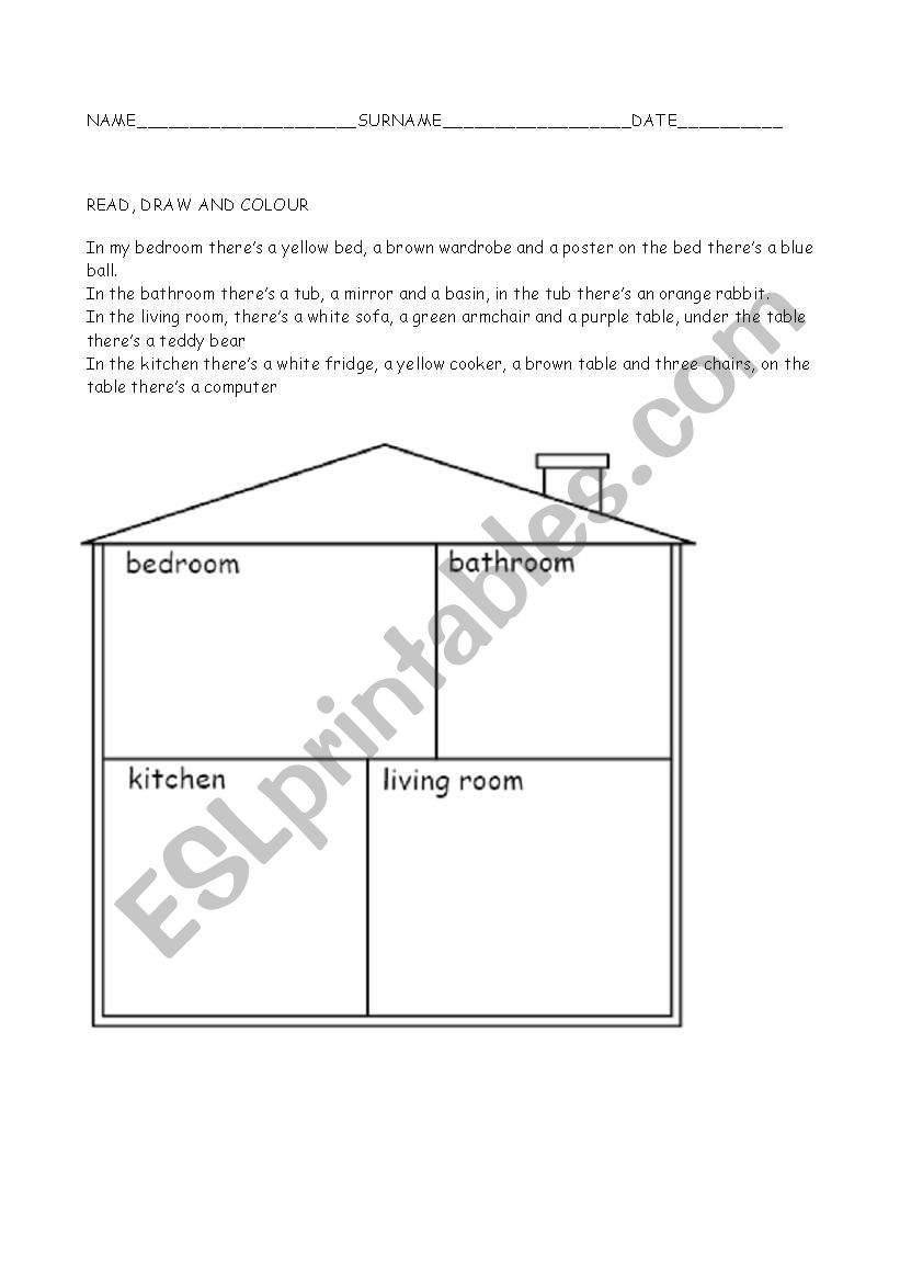 house parts test worksheet