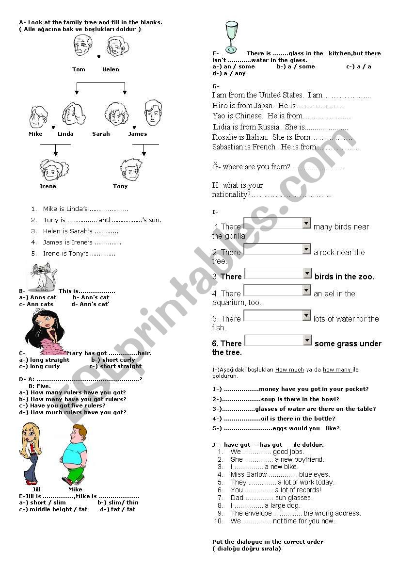 clasroom worksheet