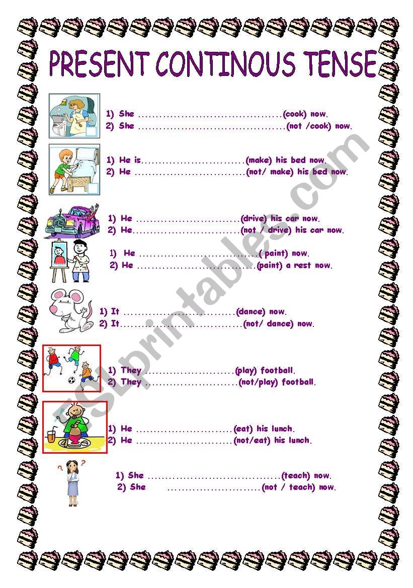 PRESENT CONTINOUS TENSE worksheet