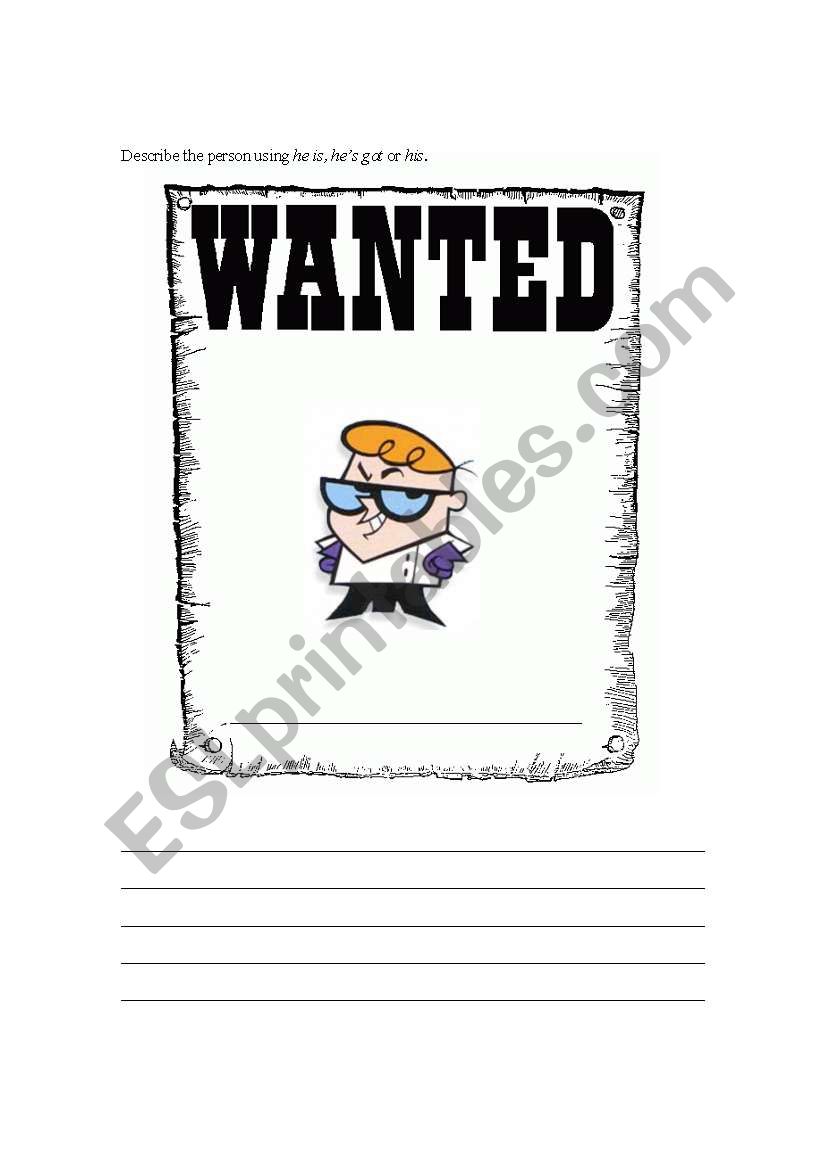 Describing people worksheet