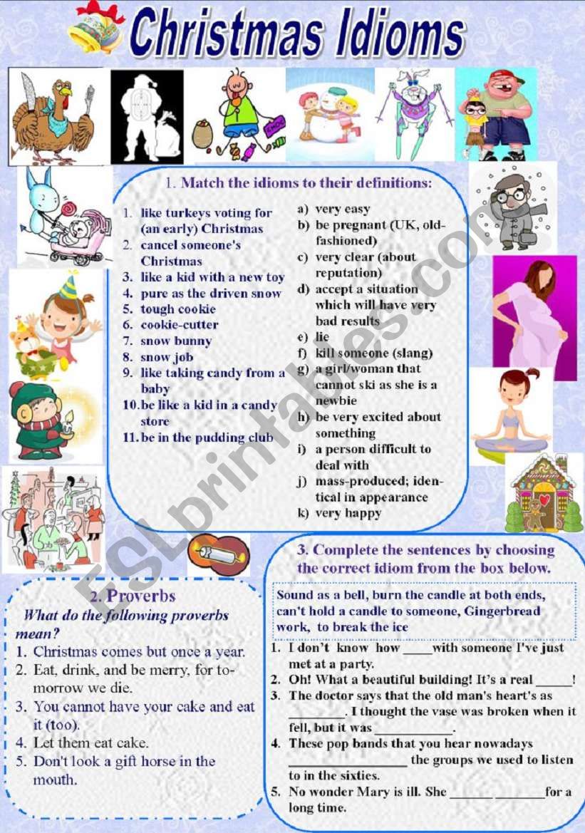 Christmas Idioms and Proverbs (with Keys)