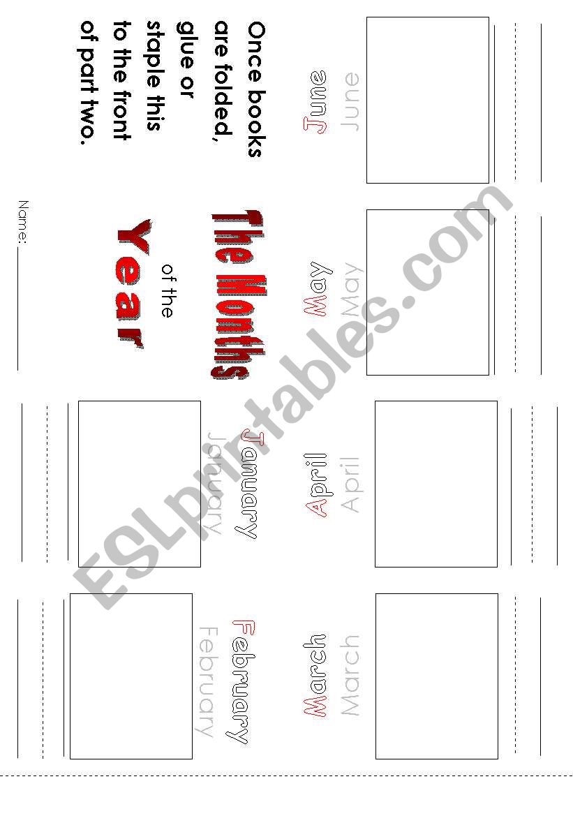 Months of the Year Primary #3 - Double Minibook