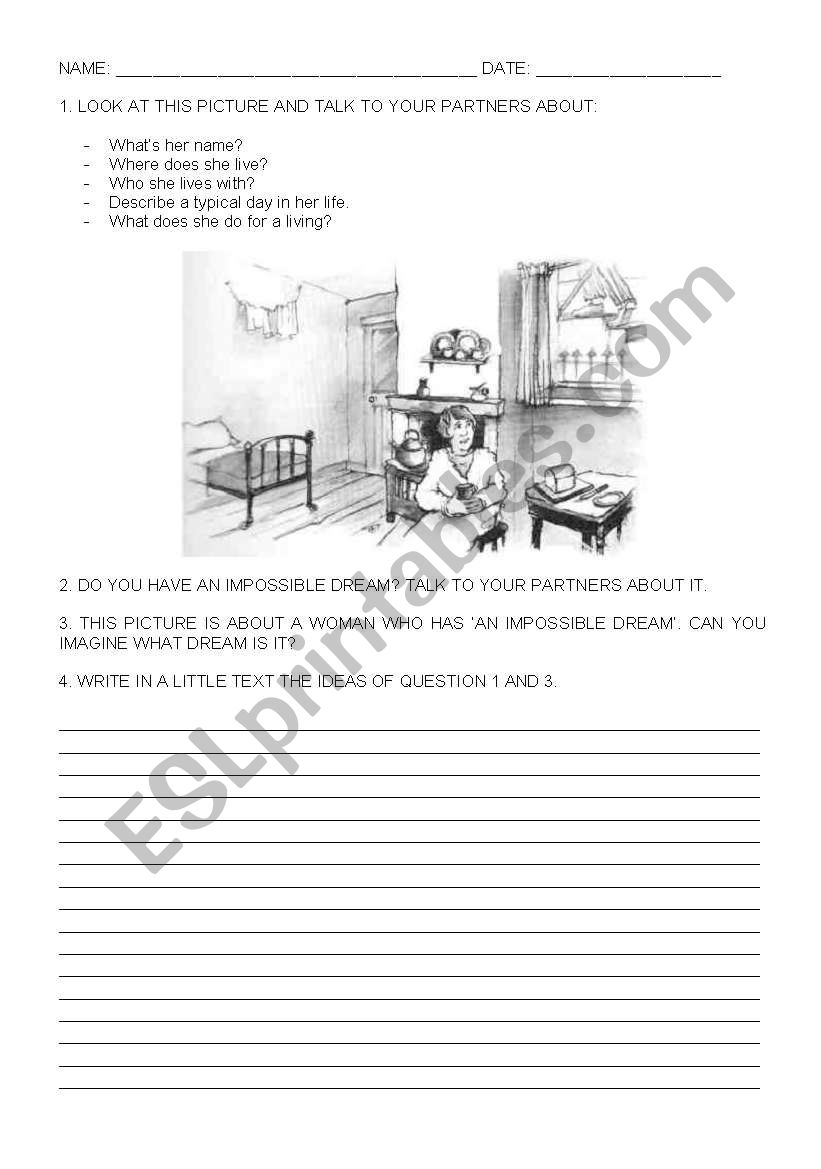 AN IMPOSSIBLE DREAM worksheet