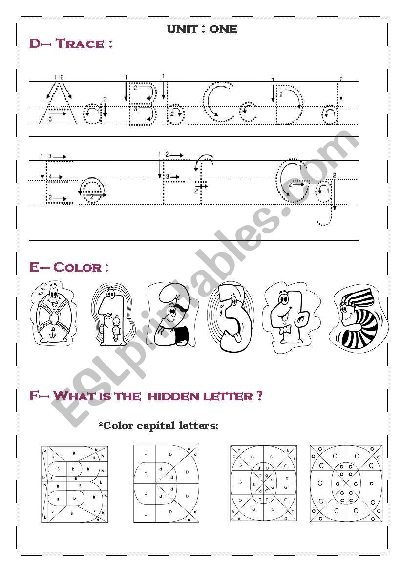 English worksheets: numbers and letters
