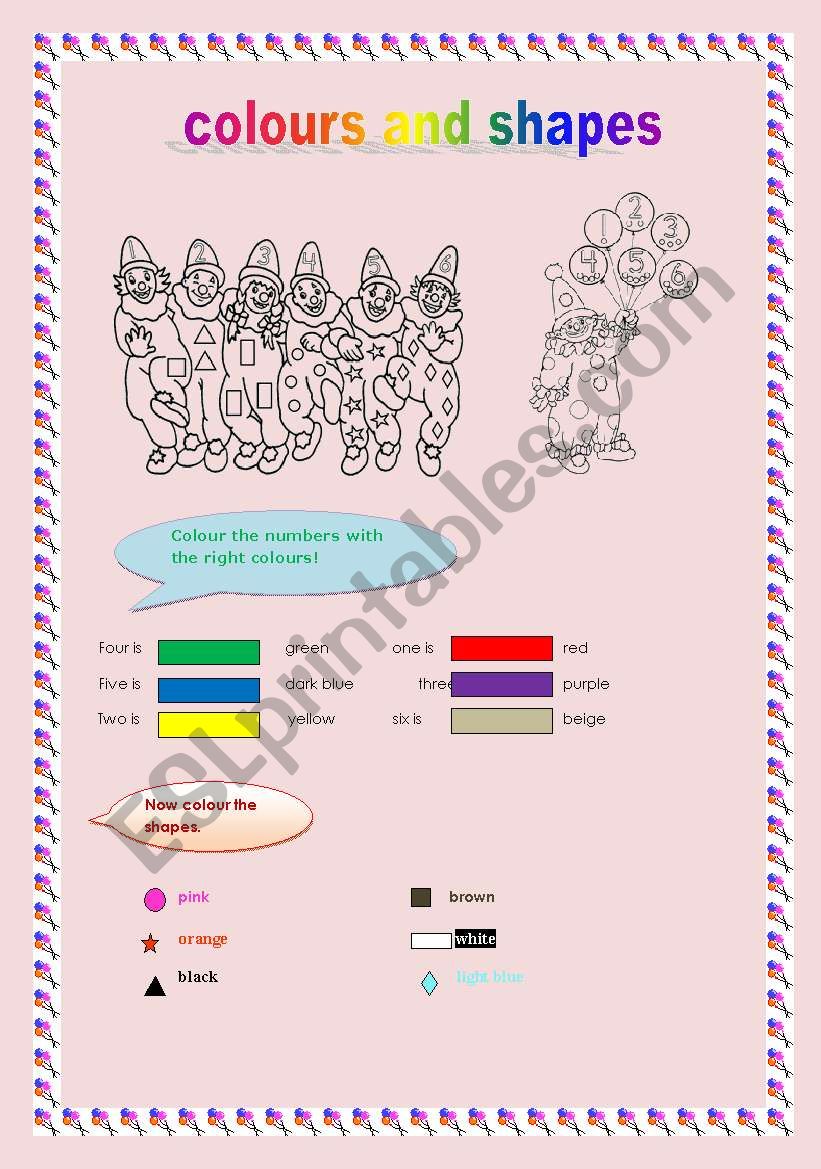 colours worksheet