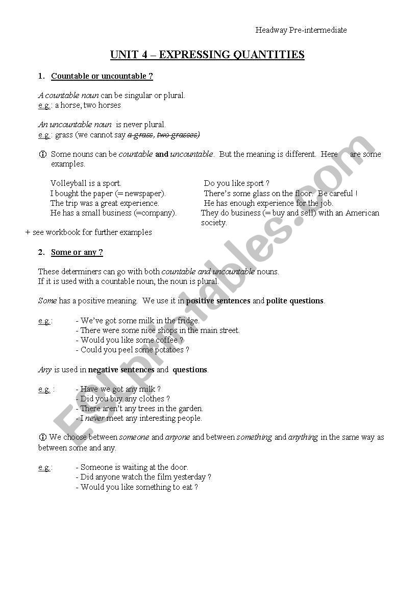 expressing quantities worksheet