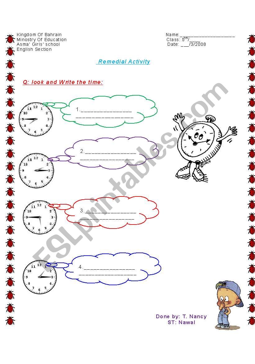 time worksheet