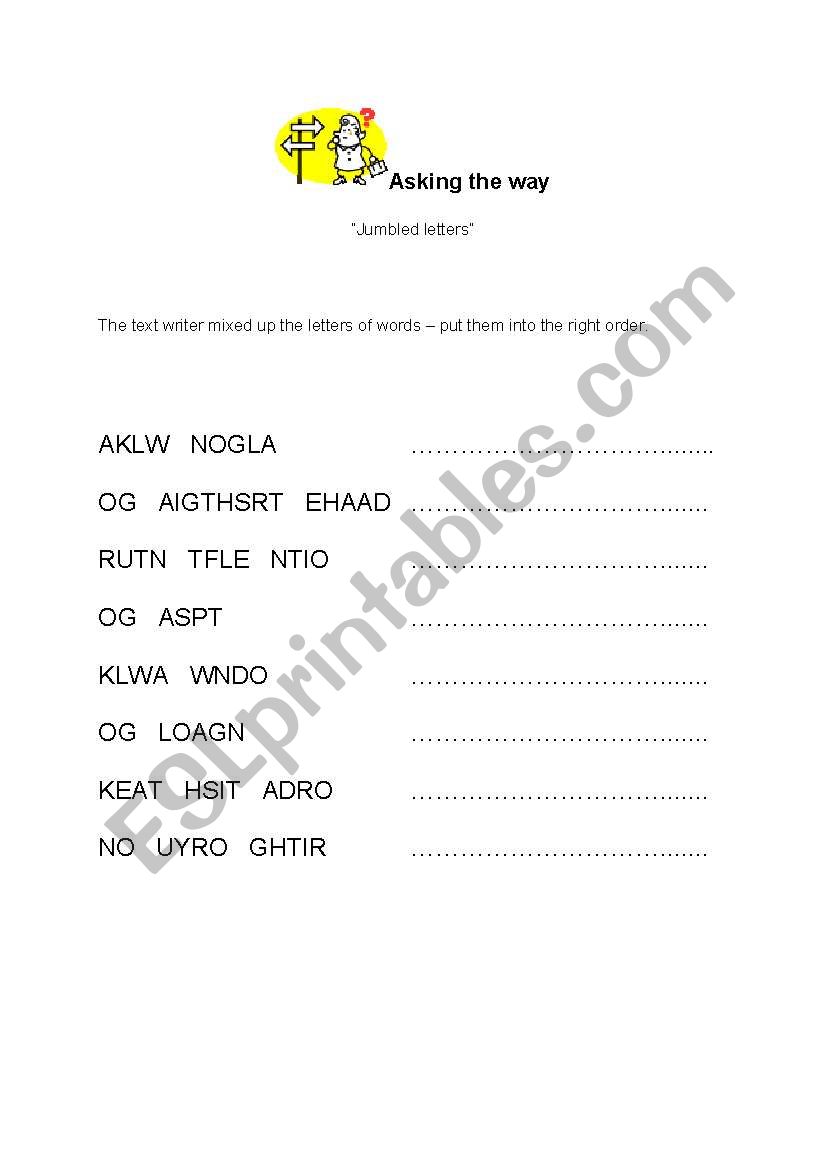 Asking the way worksheet