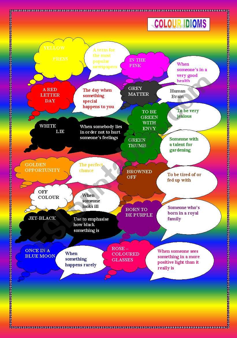 COLOUR IDIOMS worksheet