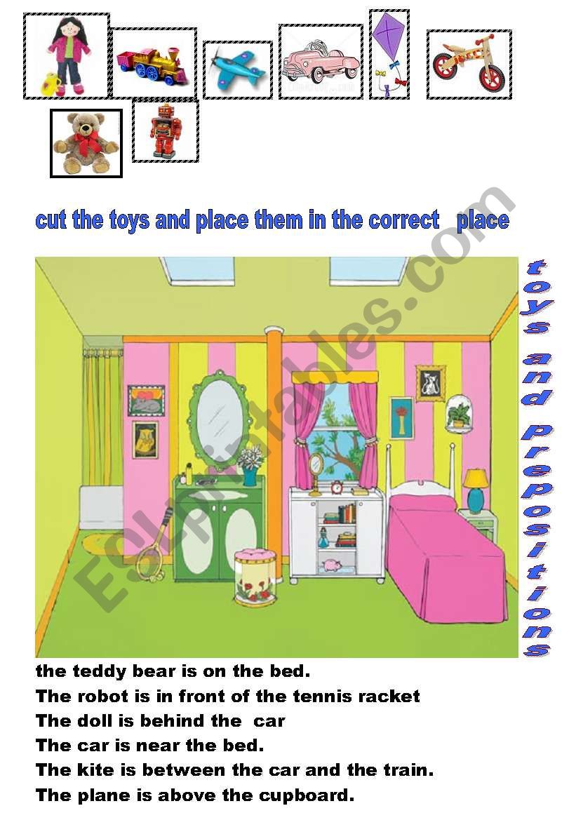 toys and prepositions worksheet