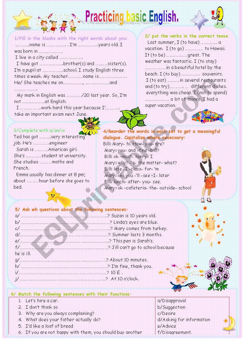 practicing-basic-english-esl-worksheet-by-ben-10