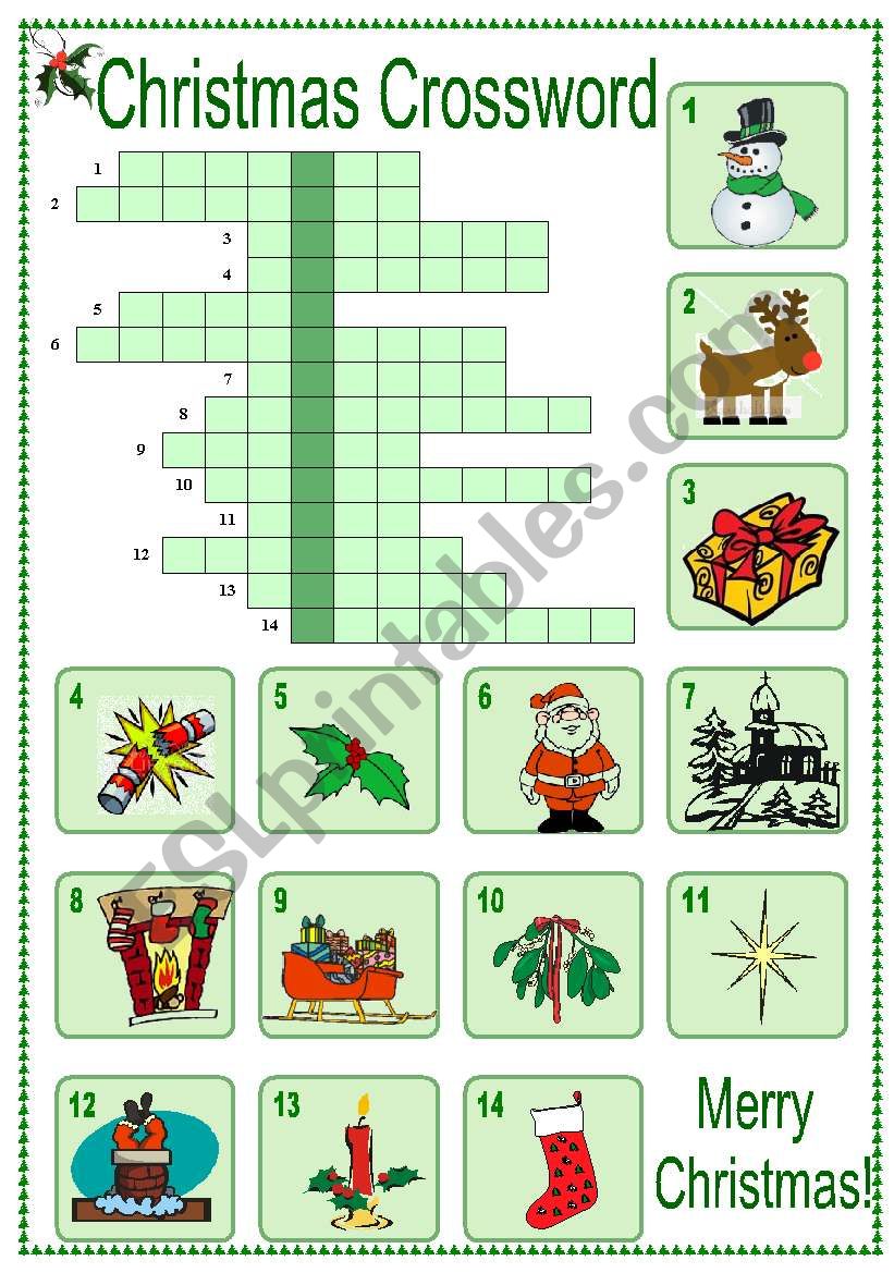 Christmas Crossword worksheet
