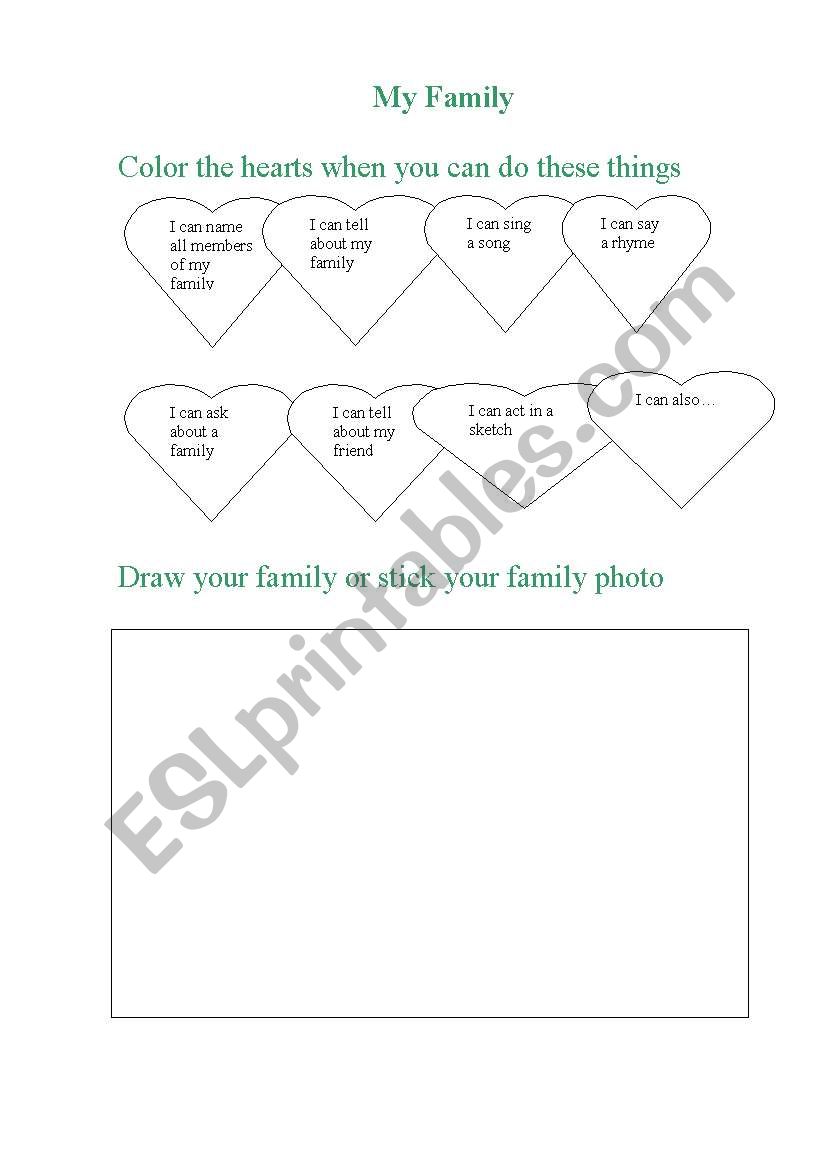 My Family worksheet