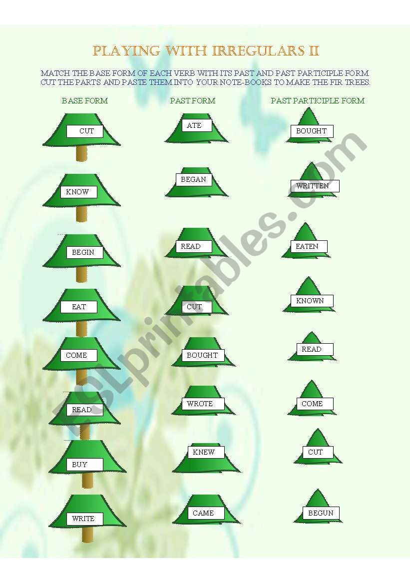 PLAYING WITH IRREGULARS II worksheet