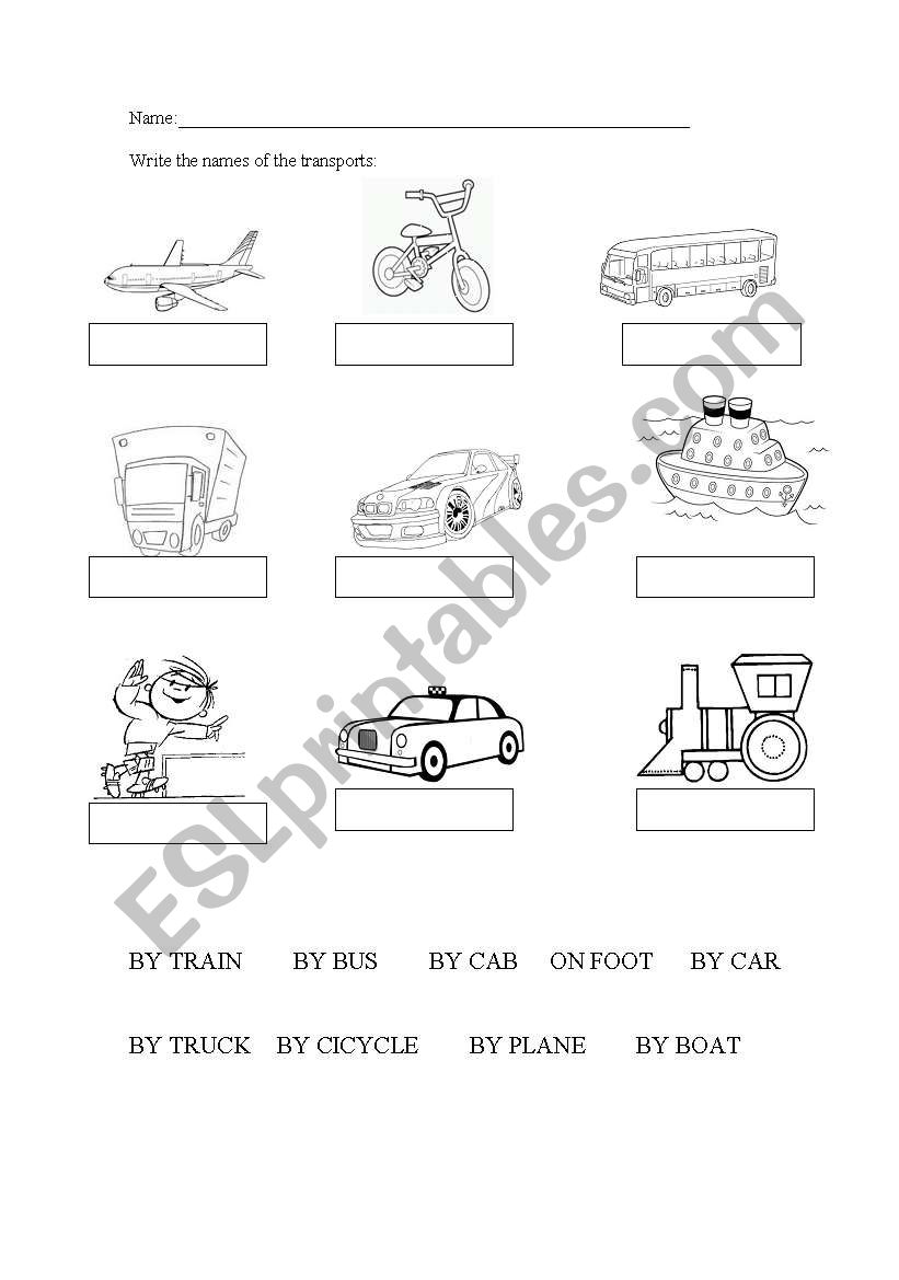 Transportation worksheet