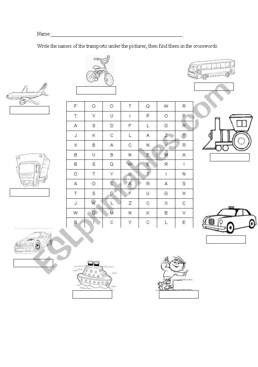 Transports worksheet