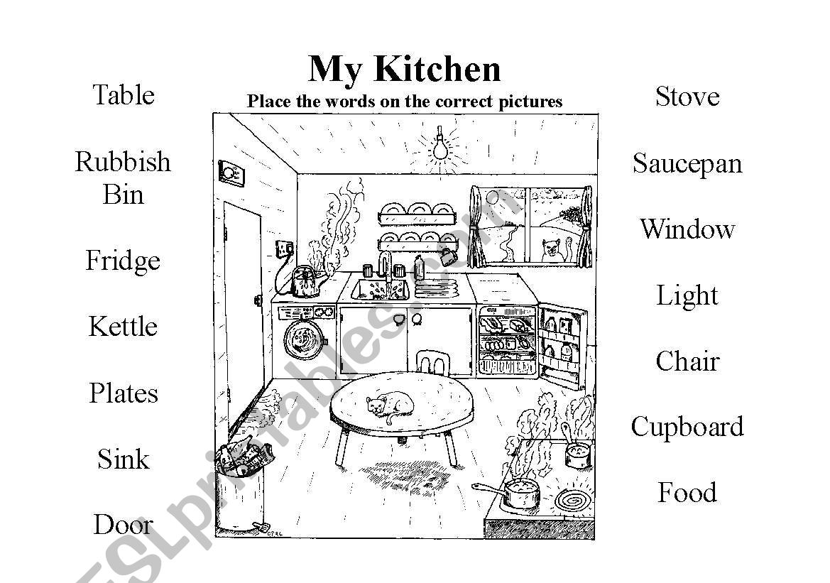 My Kitchen worksheet