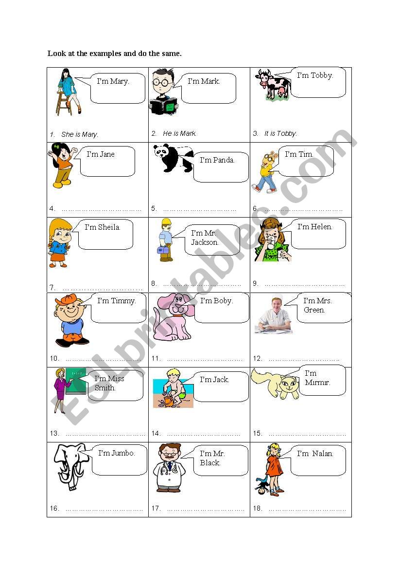 subject pronouns worksheet