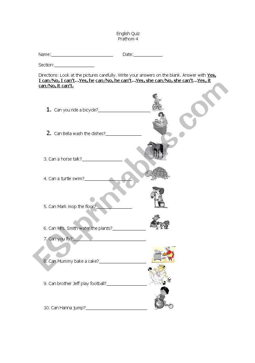 I CAN worksheet