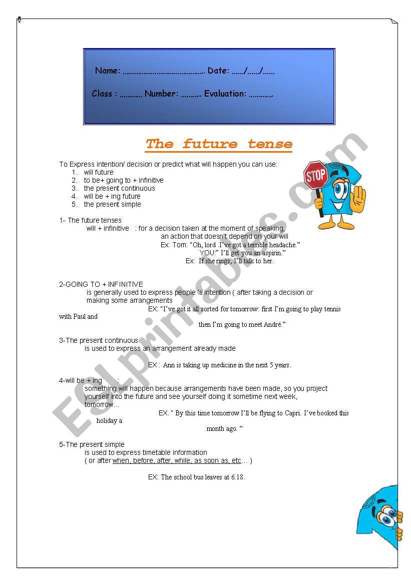 future tense worksheet