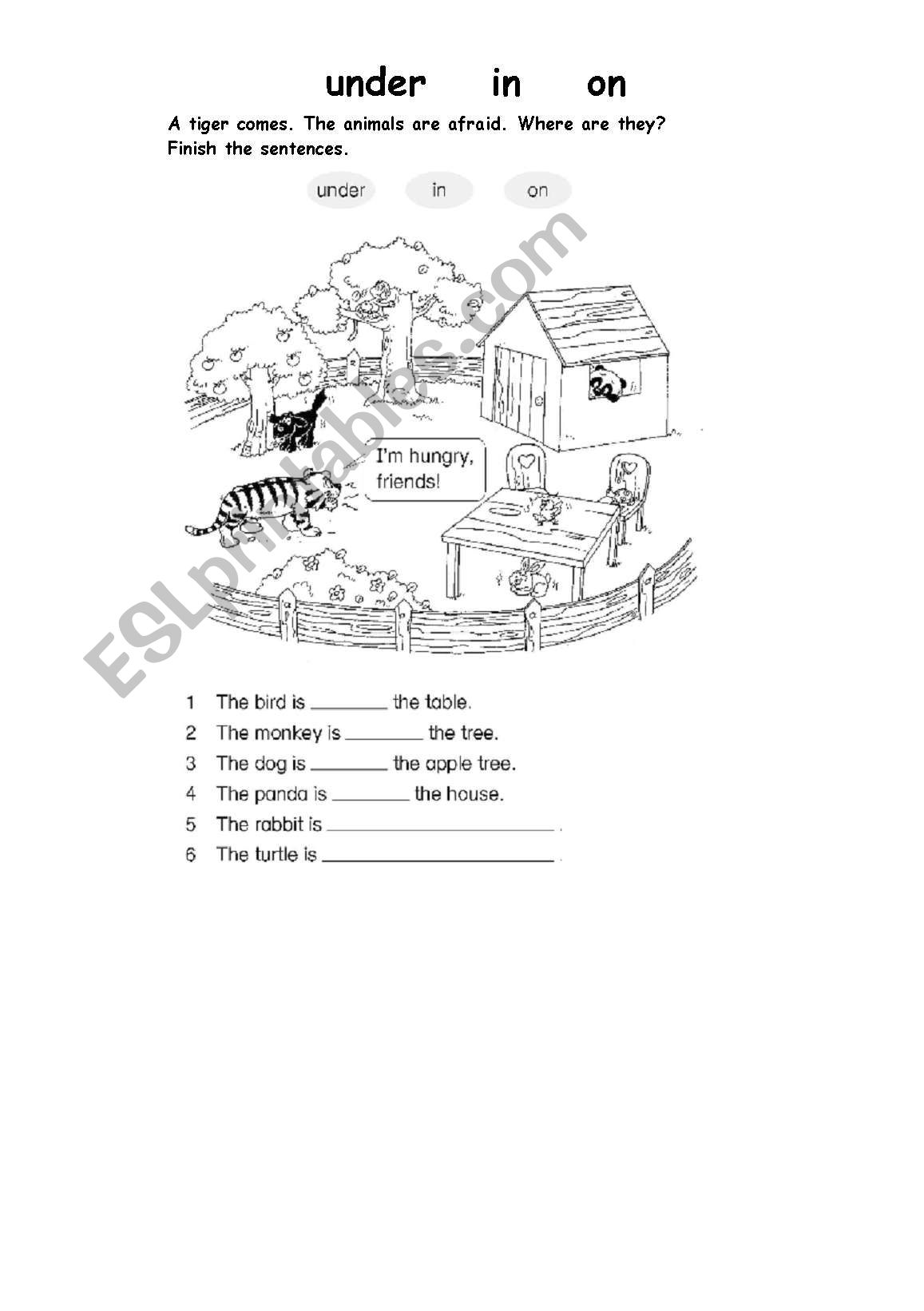 preposition worksheet