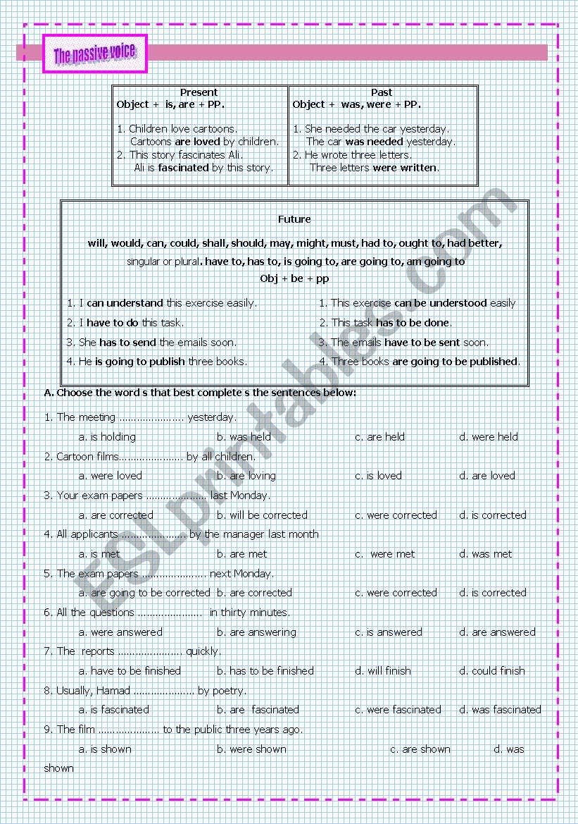 The passive voice worksheet