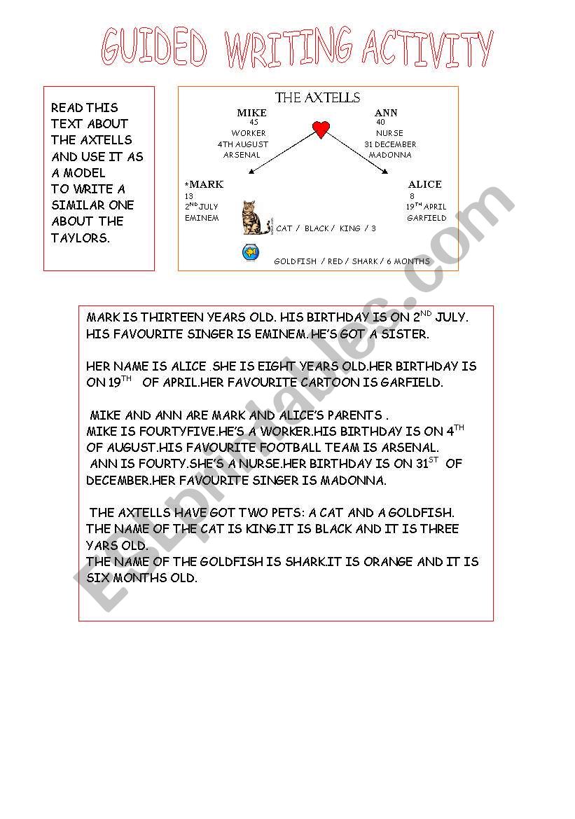 GUIDED WRITING ACTIVITY worksheet