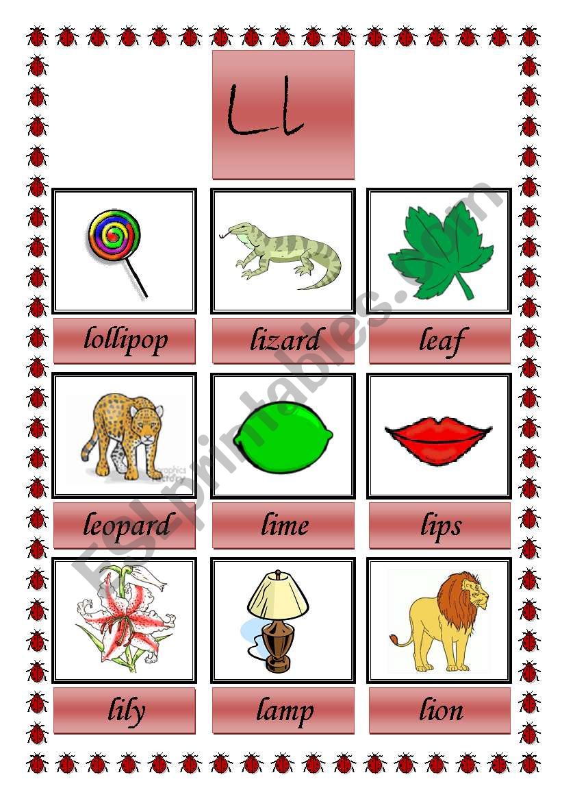 picture dictionary (L) worksheet