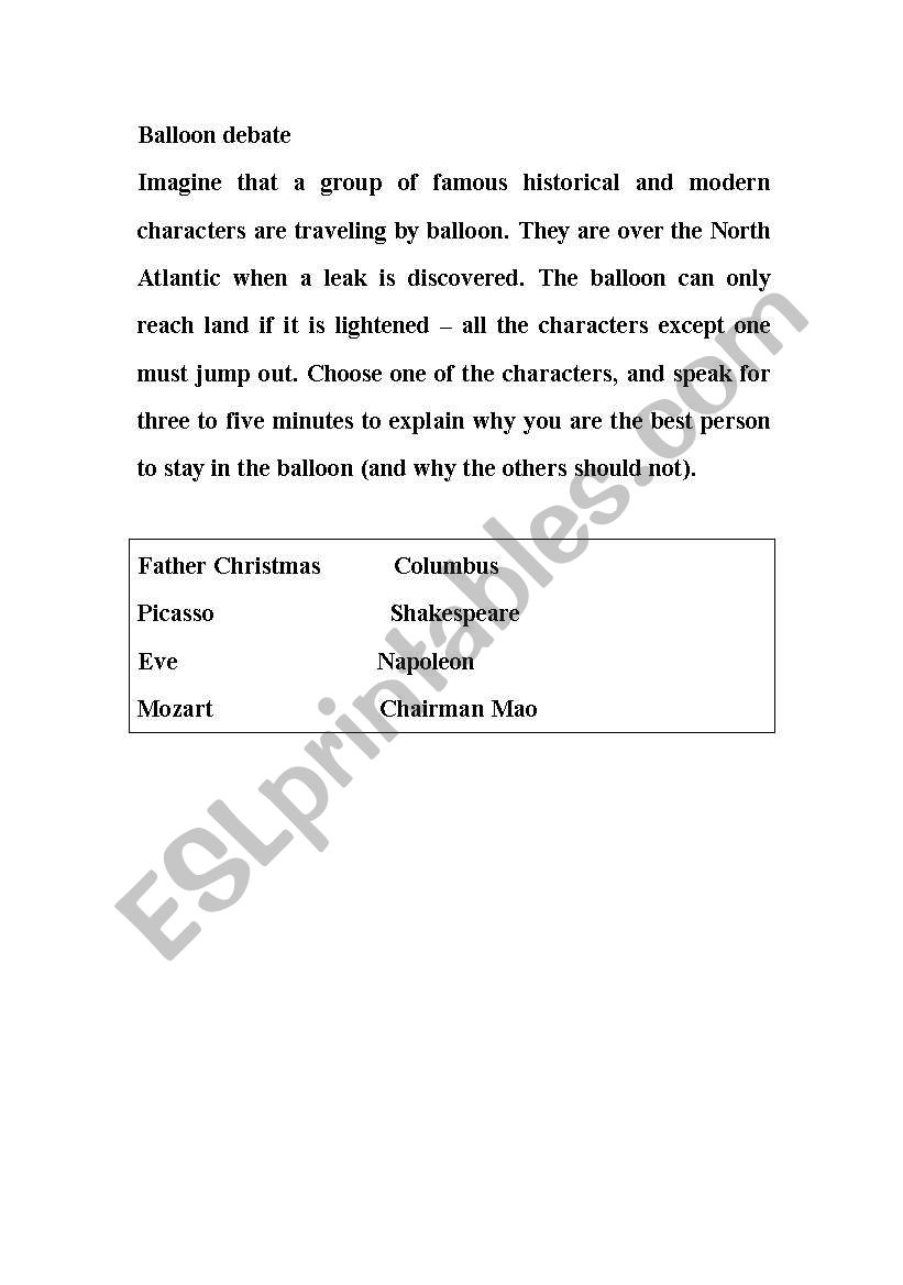 oral practice activities worksheet