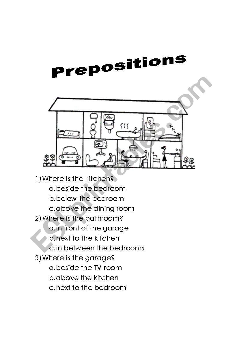 Prepositions worksheet