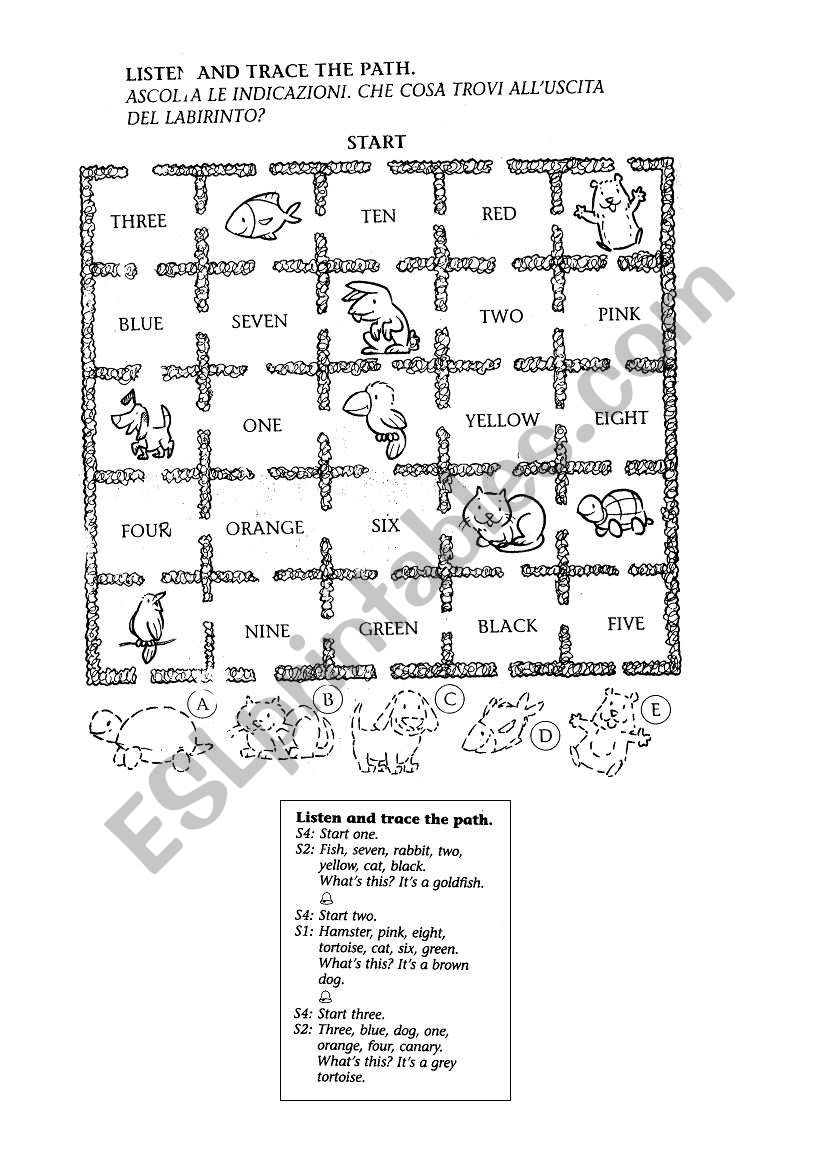 labyrinth worksheet