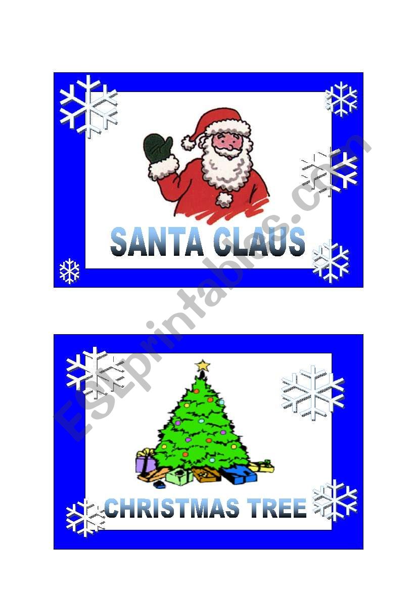 12 CHRISTMAS FLASHCARDS worksheet