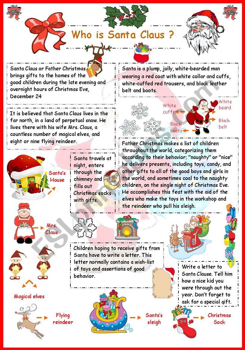 Who is Santa Claus? worksheet