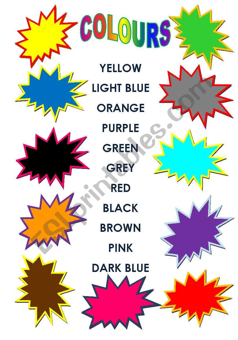 COLOURS worksheet