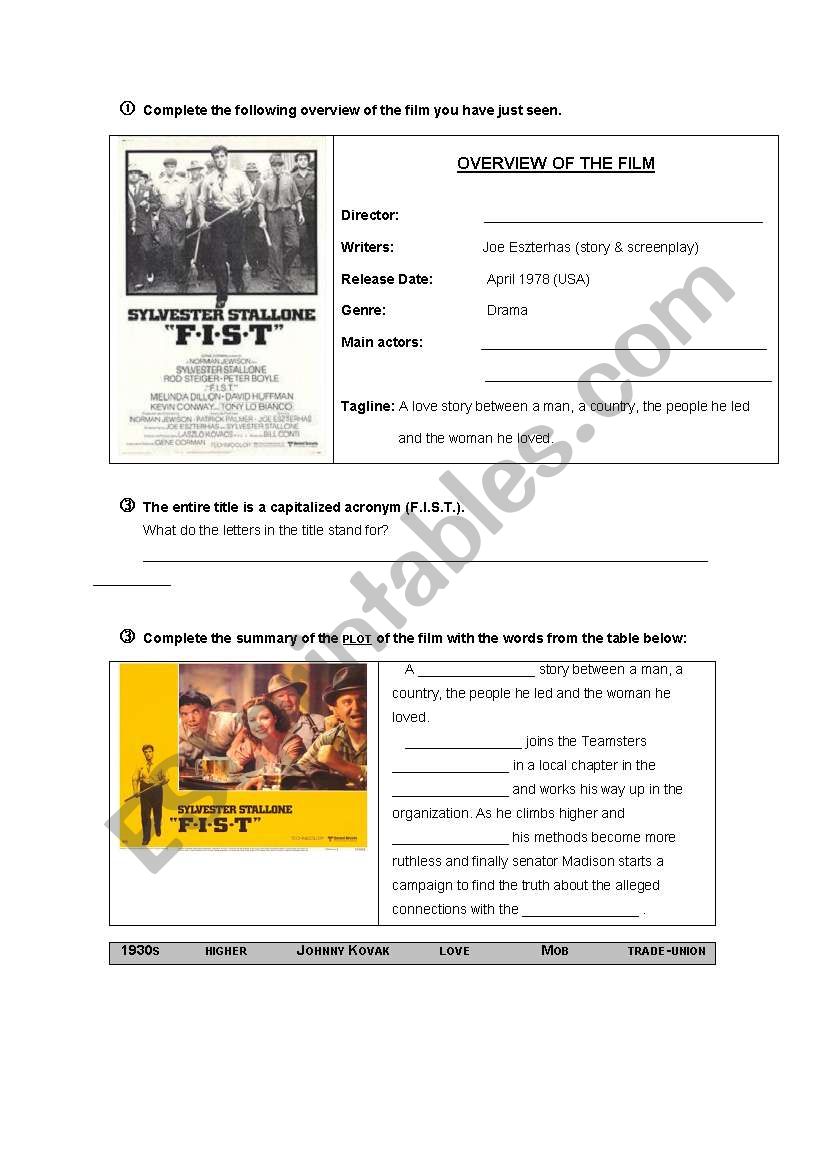 F.I.S.T. worksheet