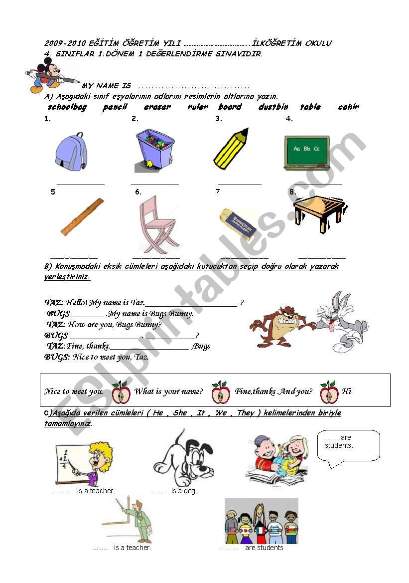 4ler revision worksheet