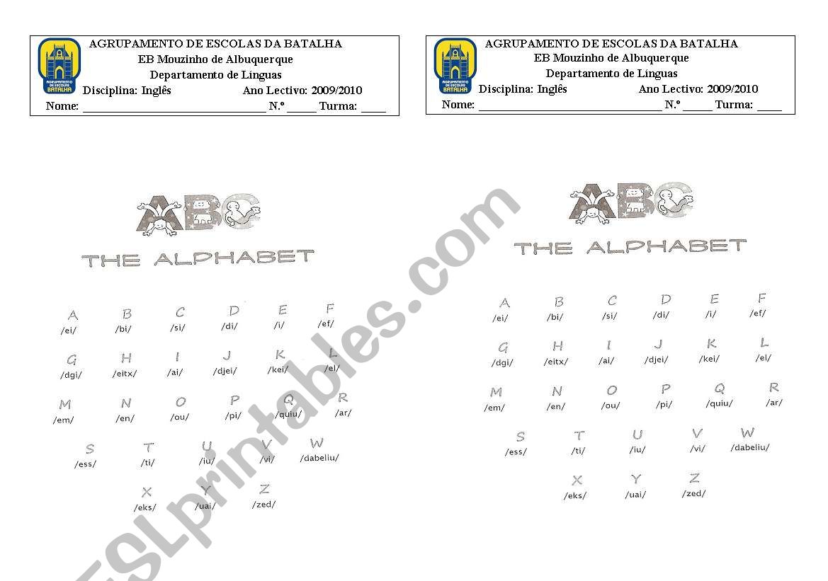 double alphabet worksheet