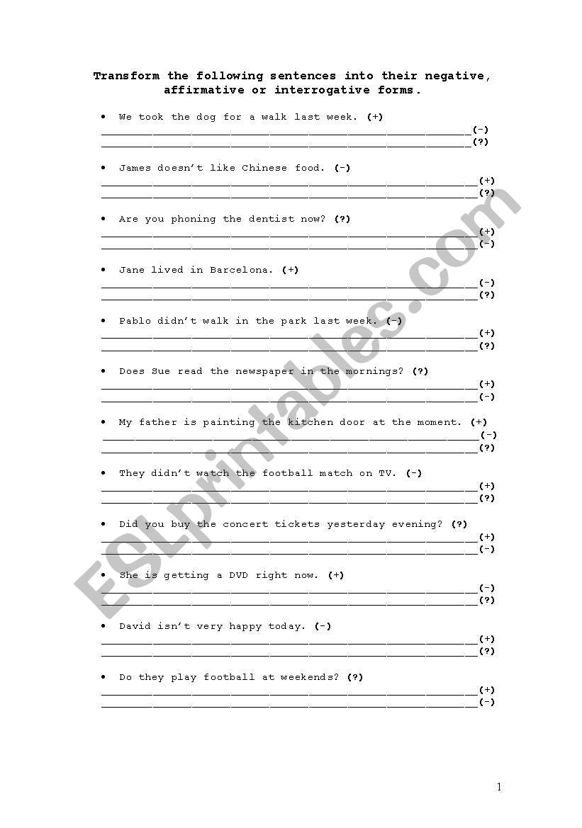 present simple, continuous and past simple tense